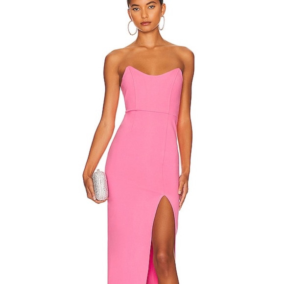 Superdown Ryleigh Strapless Maxi Dress in Pink - Picture 2 of 4